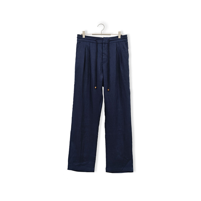 brunello cucinelli drawstring waist linen trousers